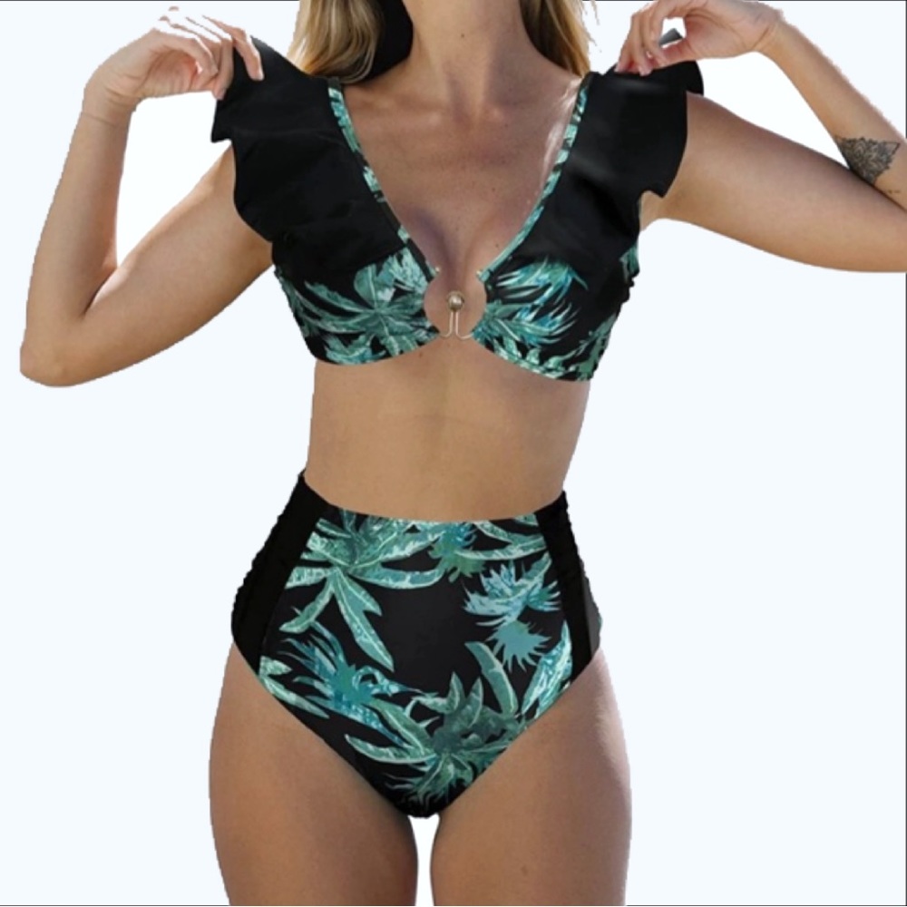 SALE! 3 for $20🌠 Women Ruffle High Waist Two Pieces Swimsuit